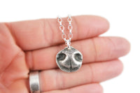 3D Silver Dog Nose Print Pendant on a keychain or necklace - YOUR Dog's Actual Nose Print (Jump ring bail)