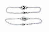 Cat or Dog Paw Print Cut Out Bracelet - Silver Paw Print Pendant made from a Picture