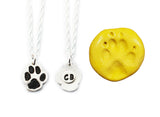 Cat or Dog Paw Print Cut Out Necklace - Silver Paw Print Pendant made from a Picture