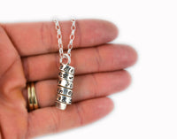 Secret Message Spiral Necklace, Your Message or Words on a Sterling Pendant