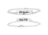 Custom Handwriting Bracelet - Actual Signature Jewelry - Thick Design