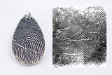Fingerprint on a Silver Teardrop Shape Pendant