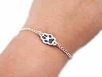 Cat or Dog Paw Print Cut Out Bracelet - Silver Paw Print Pendant made from a Picture