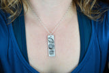 Rectangle Fingerprint Pendant with Name(s) or Initial(s) on the Back
