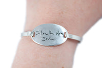 Custom Handwriting Bracelet - Actual Signature Jewelry - Tension Bracelet