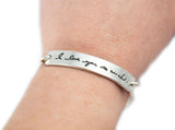 Handwriting Tension Bracelet - Silver Memorial handwriting jewelry