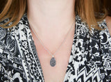 Small Tear Drop Fingerprint and Handwriting Necklace