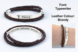 Medical Alert Leather Wrap Bracelet - Unisex Medical Alert ID Bracelet