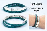 Medical Alert Leather Wrap Bracelet - Unisex Medical Alert ID Bracelet