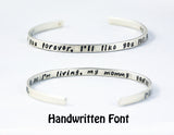 I'll love you forever, I'll like you for always - open ended sterling bangle - gift for her