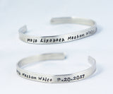 Sterling Silver Memorial Cuff Bracelet - Loss of parent, baby or pet