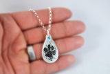 Silver Dog or Cat Paw Print Necklace - Paw Print Jewelry