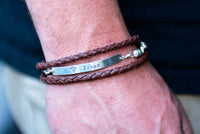 Medical Alert Leather Wrap Bracelet - Unisex Medical Alert ID Bracelet