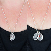 Fingerprint Jewelry, Fingerprint Necklace, Fingerprint Pendant with birthstone bead - Mom Gift