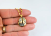 Gold Plated Cat Nose Print Pendant Necklace - Your Cat's ACTUAL nose print