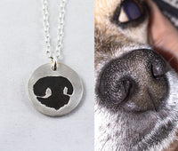 Dog Nose Print Pendant necklace / keychain - Pet Memorial Jewelry, Nose Print Jewelry