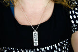 Hidden Fingerprint Pendant with name and design of choice on the front - Rectangle